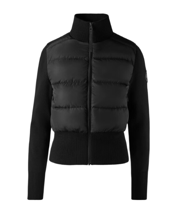 Canada Goose Short Quilted Down Jacket Long Sleeves In Black