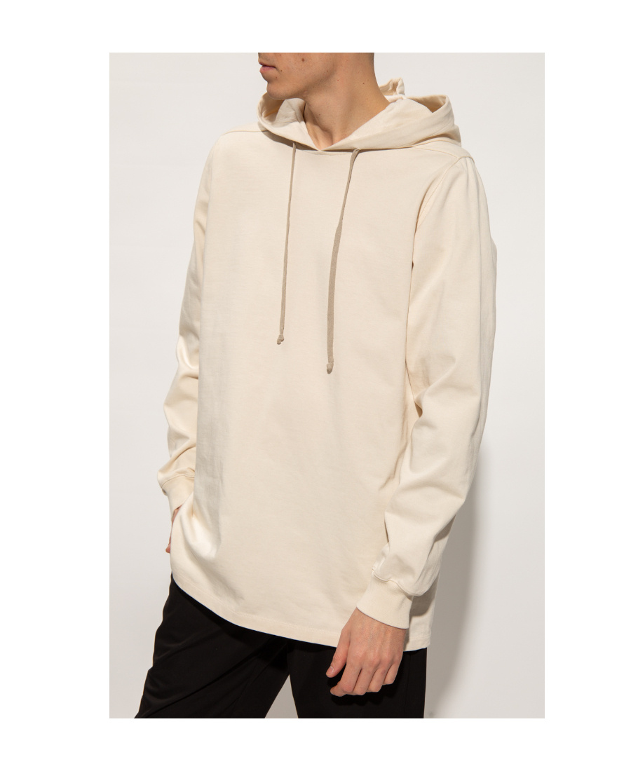 Rick Owens Long-line Cotton Hoodie In Nude
