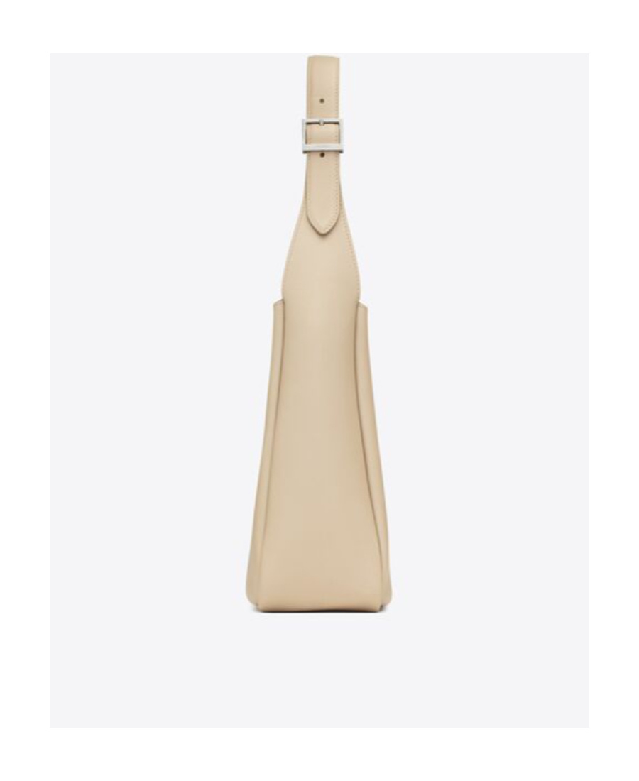 Saint Laurent Le 5 A 7 Small Ysl Hobo Bag In Smooth Supple Leather In Nude