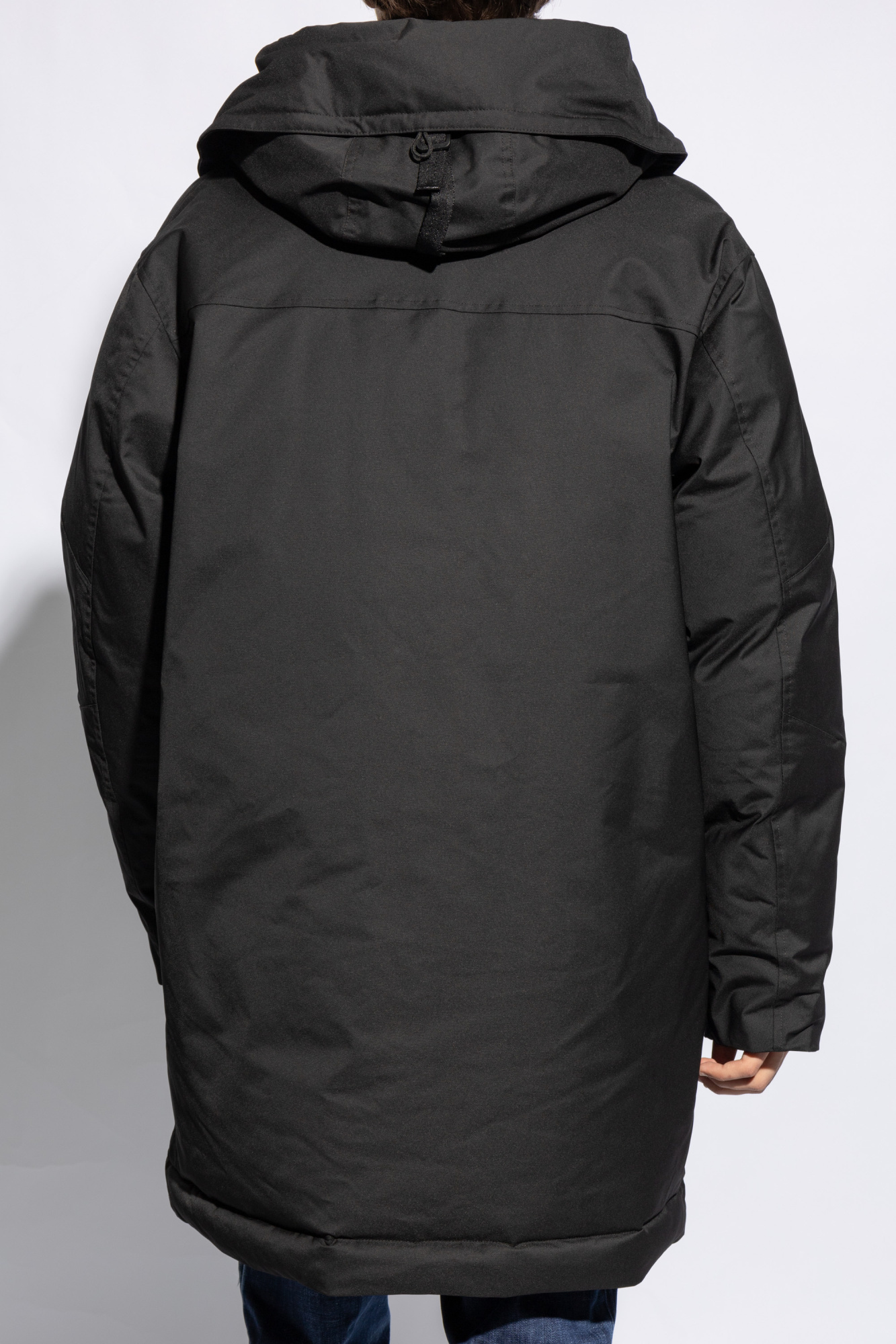 Dsquared2 Black Techno Down Polyester Parka With Hood In Black