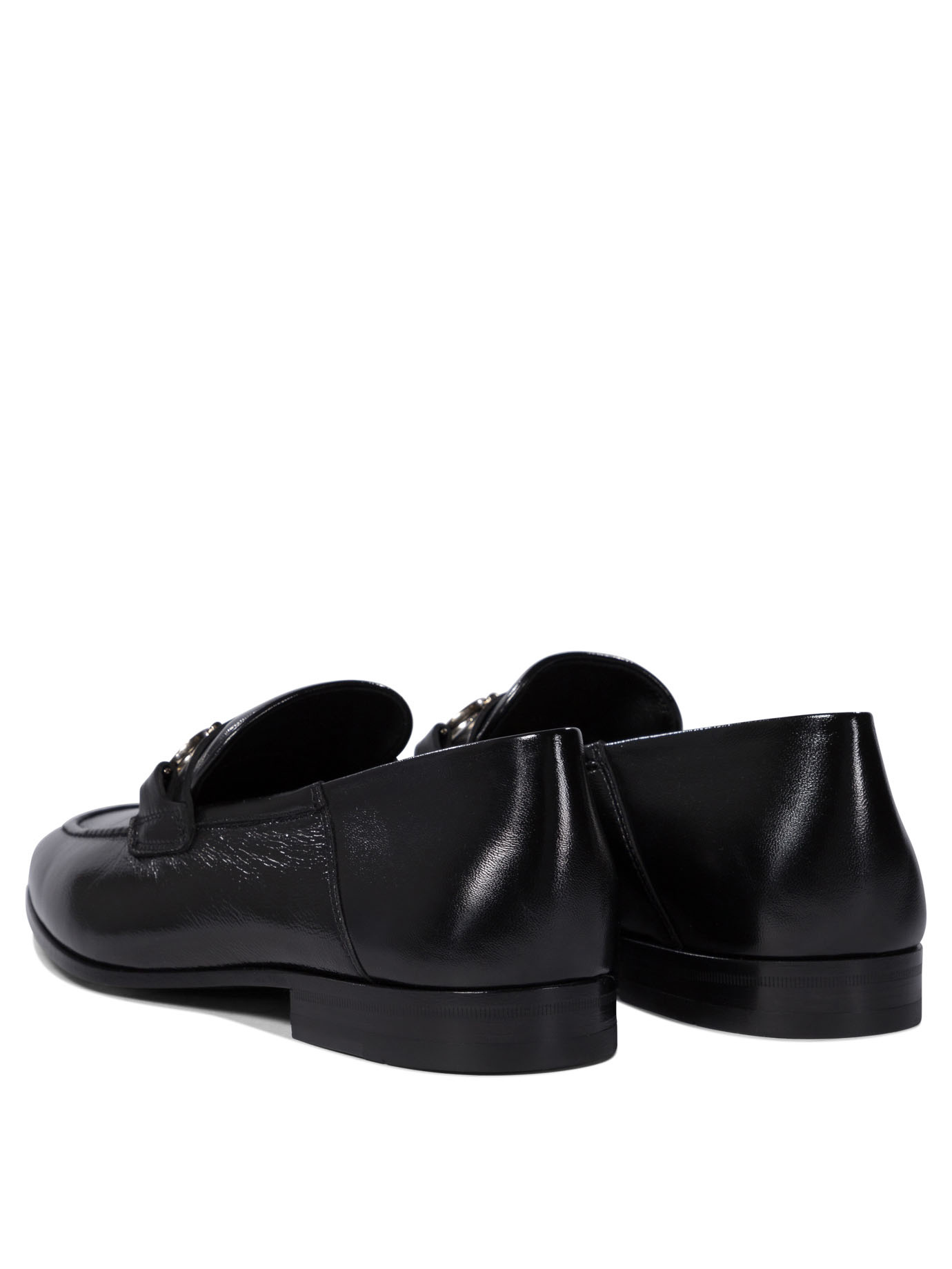 Ferragamo Gancini Loafers In Black