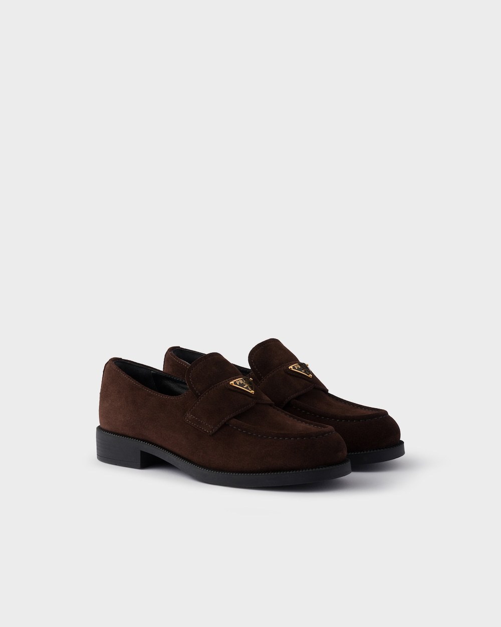 Prada Suede Loafers In Brown