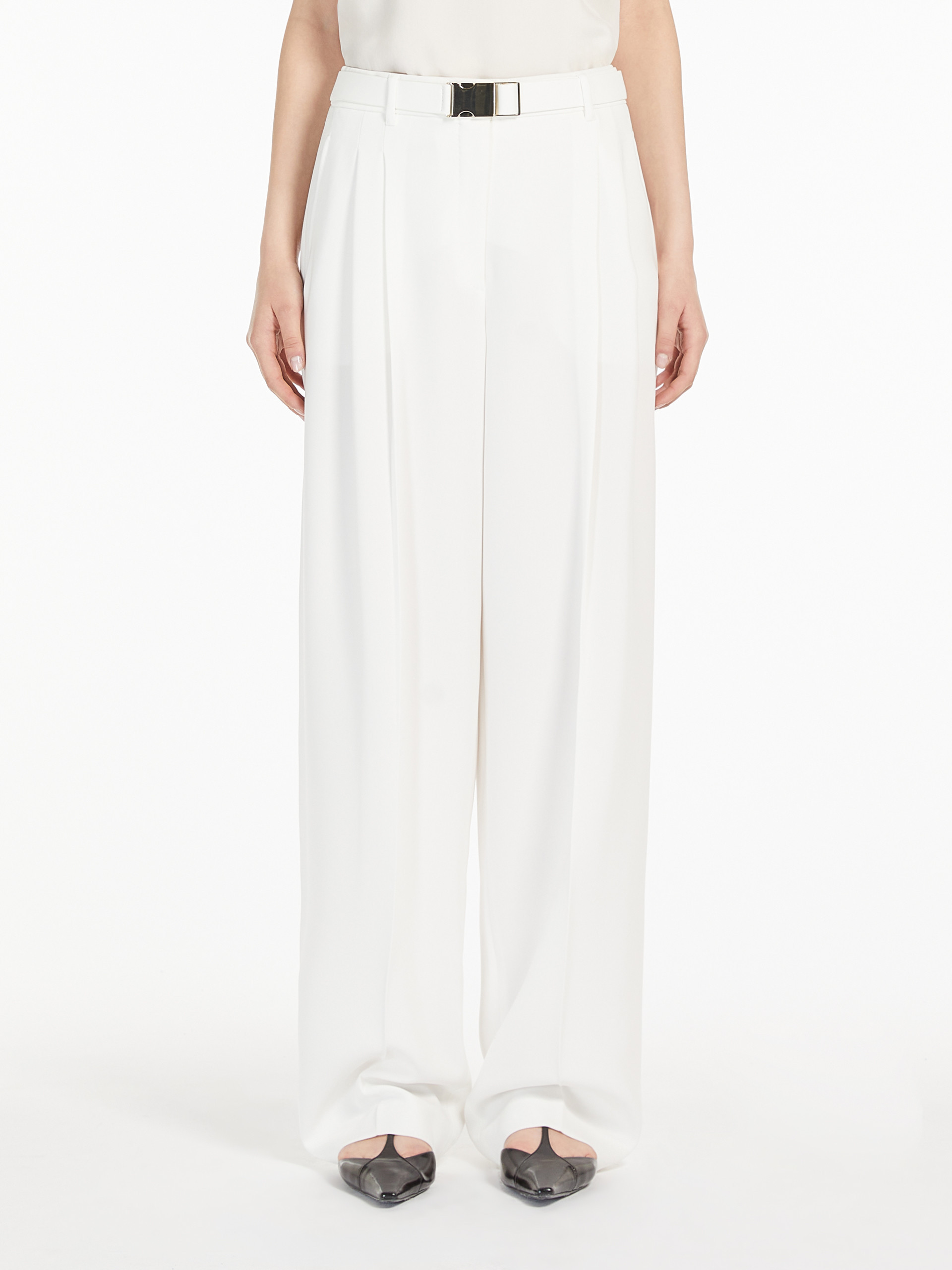 Max Mara Kadi Fabric Pants In White