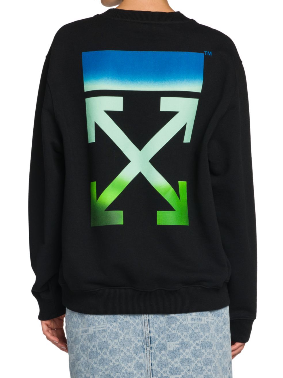 Off-white Blurred Arrow Reg Crewneck Black Multico In Black