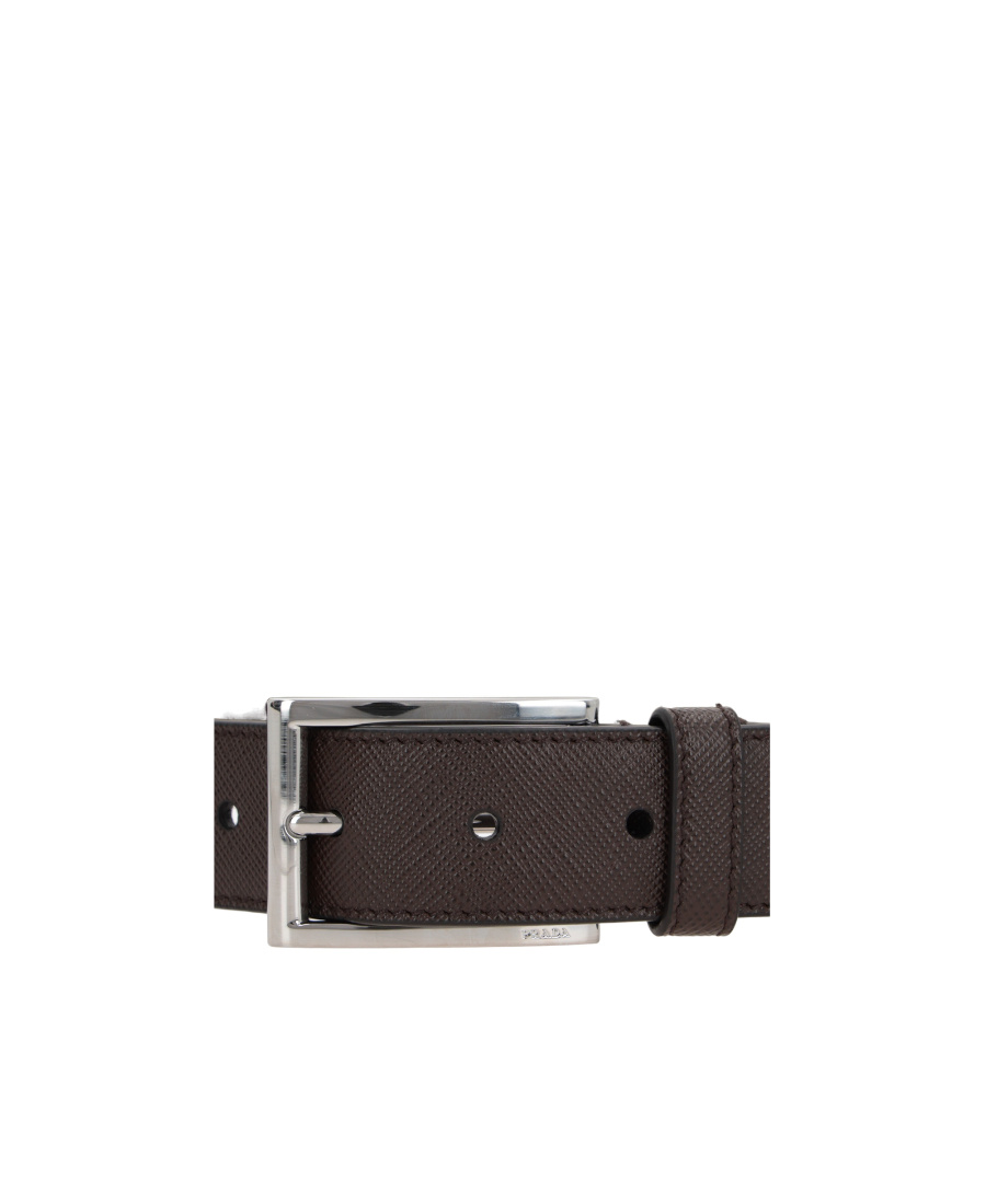 Prada Saffiano Leather Belt In Brown