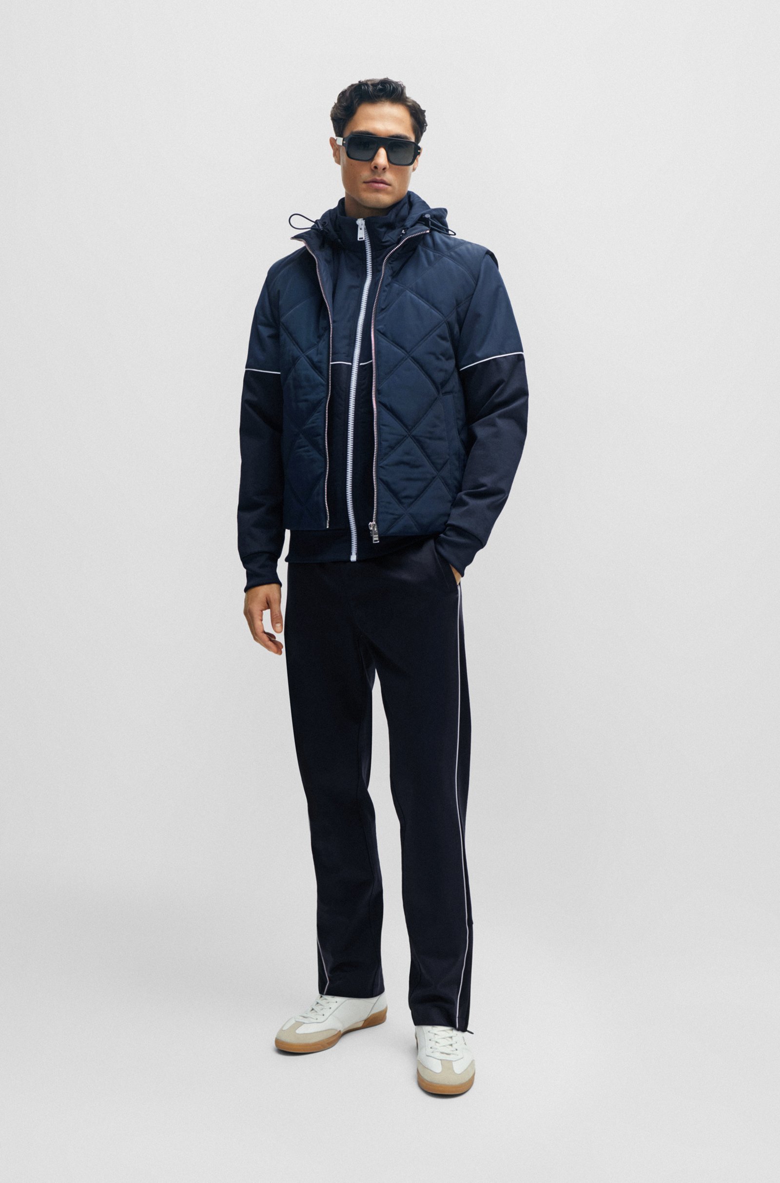 Shop Hugo Boss Lamont Drawstring Track Pants In Black