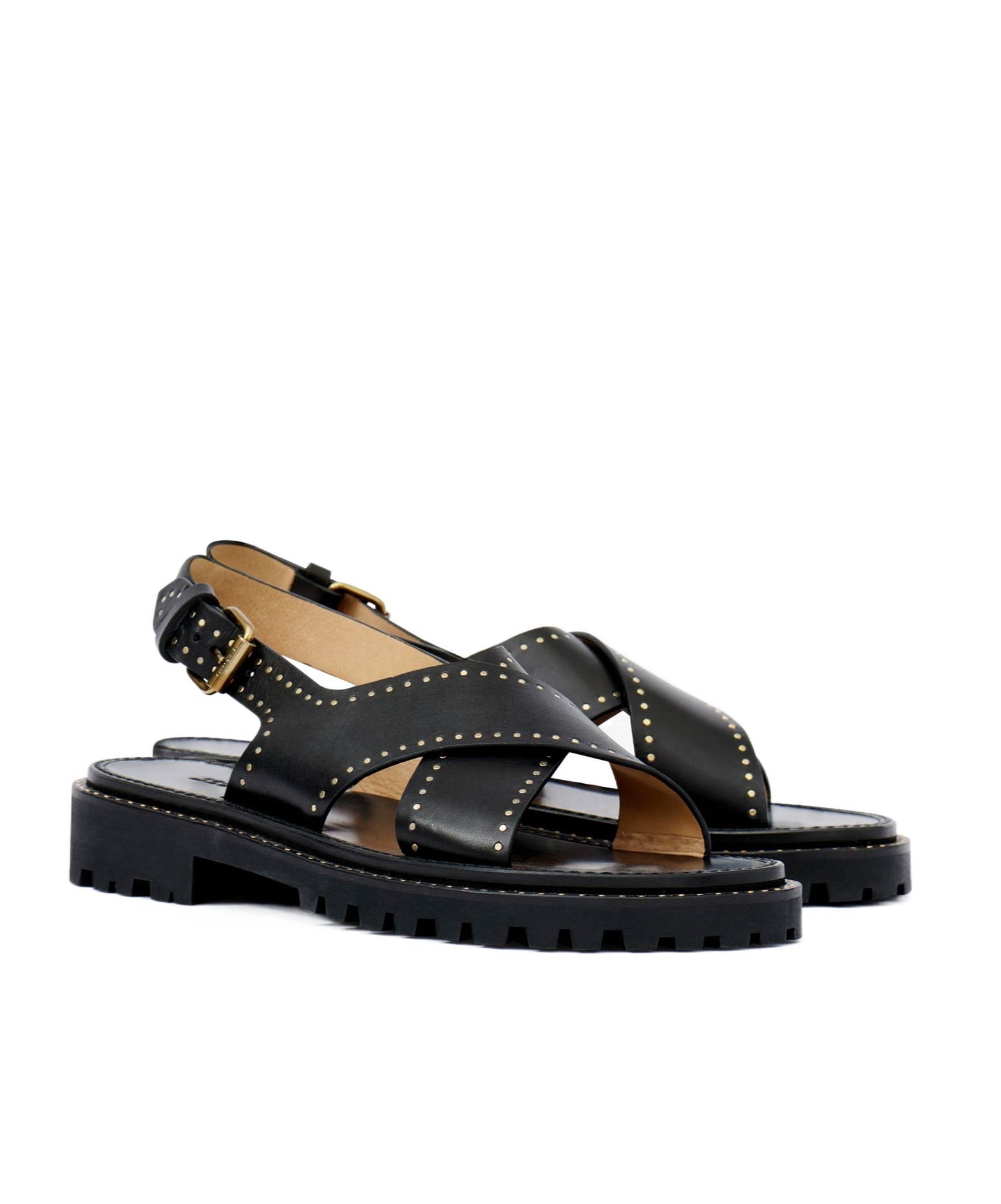Isabel Marant Rivet Flat-soled Sandals In Black
