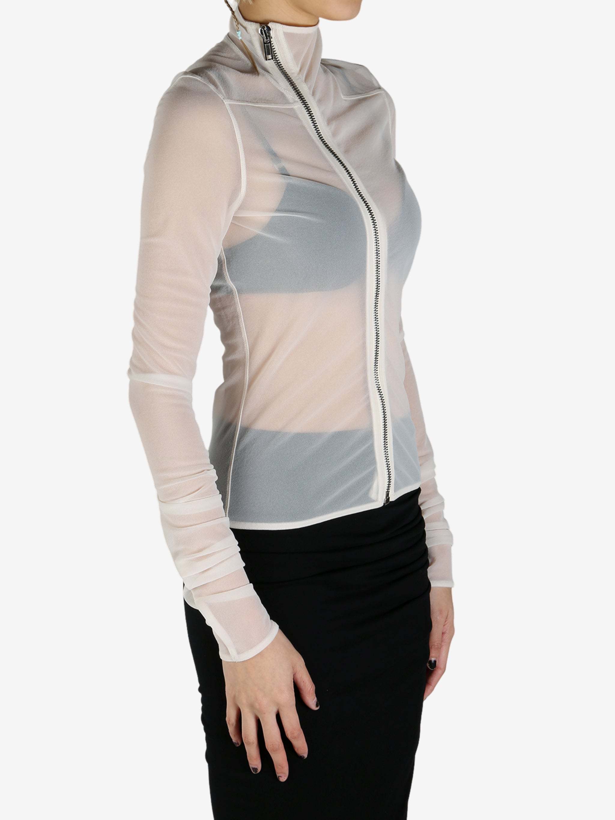 Rick Owens High Collar Long Sleeve Casual Jacket