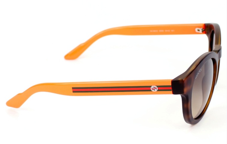 Gucci Logo Details Sunglasses In Brown