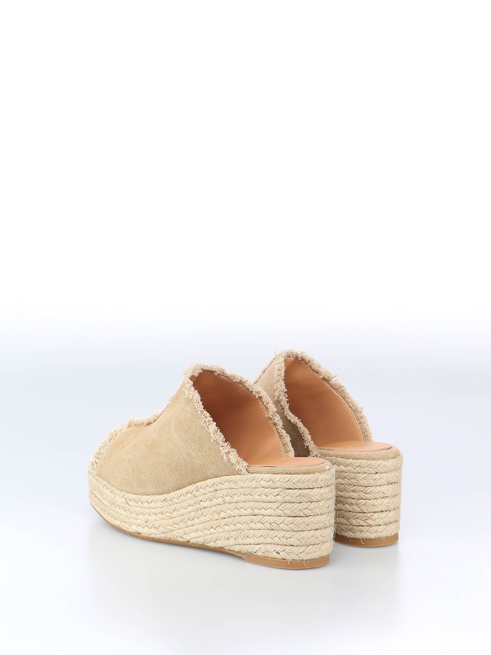 Castaã±er Frayed Espadrille Mules In Nude