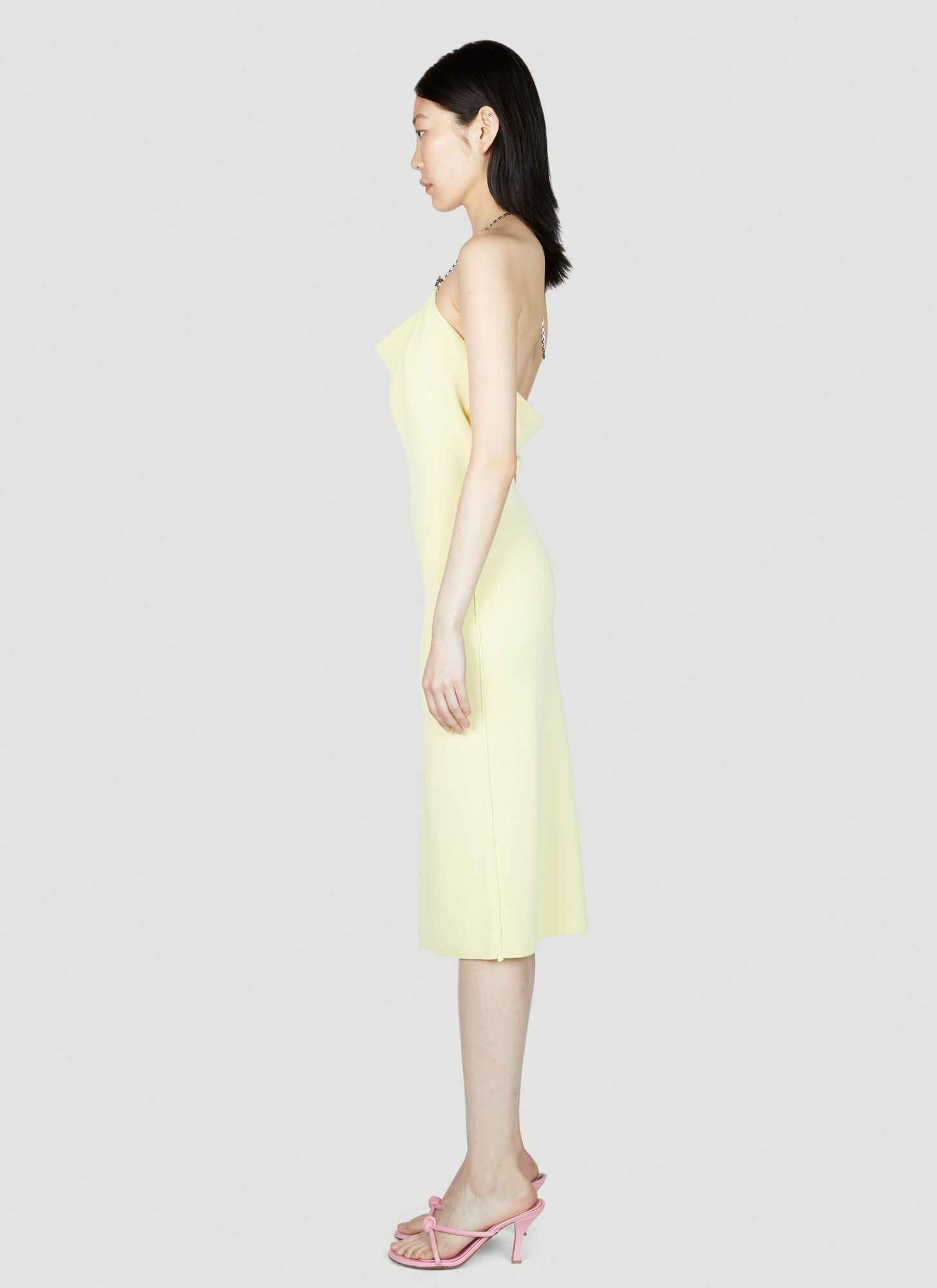 Shop Bottega Veneta Viscose Midi Dress In Nude