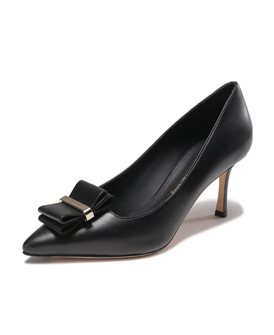 Ferragamo Double Bow Pointed Shallow High Heels