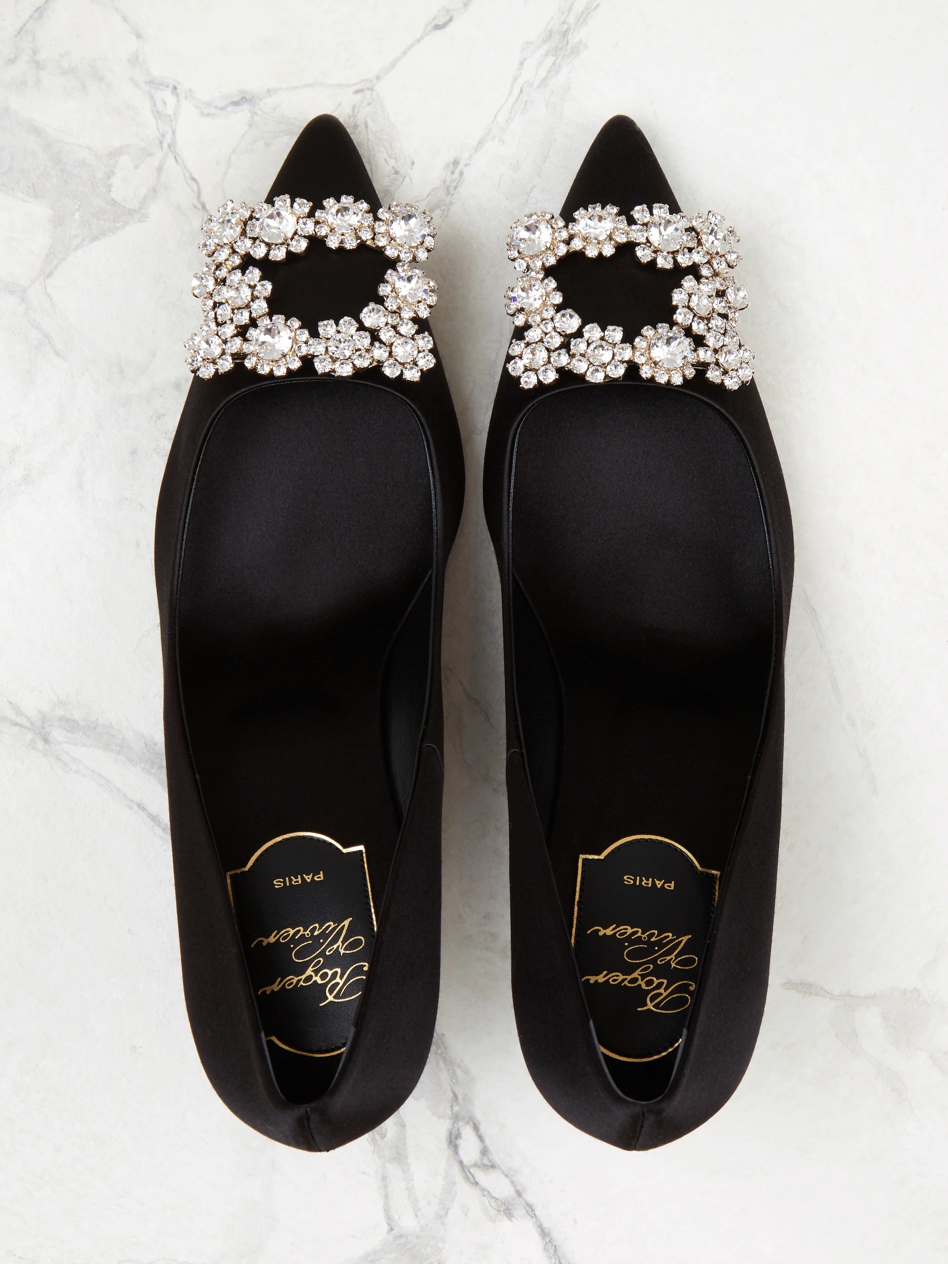 Shop Roger Vivier Embellished Pointed Toe Pumps In Black