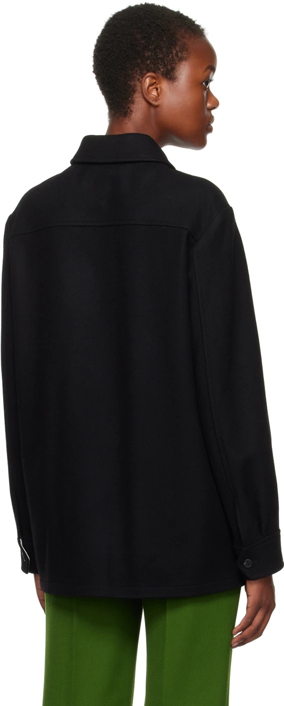Apc Straight-point Collar Wool-blend Jacket In Black
