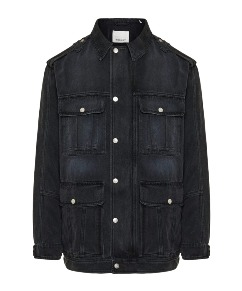 Isabel Marant Long-sleeved Denim Jacket In Black