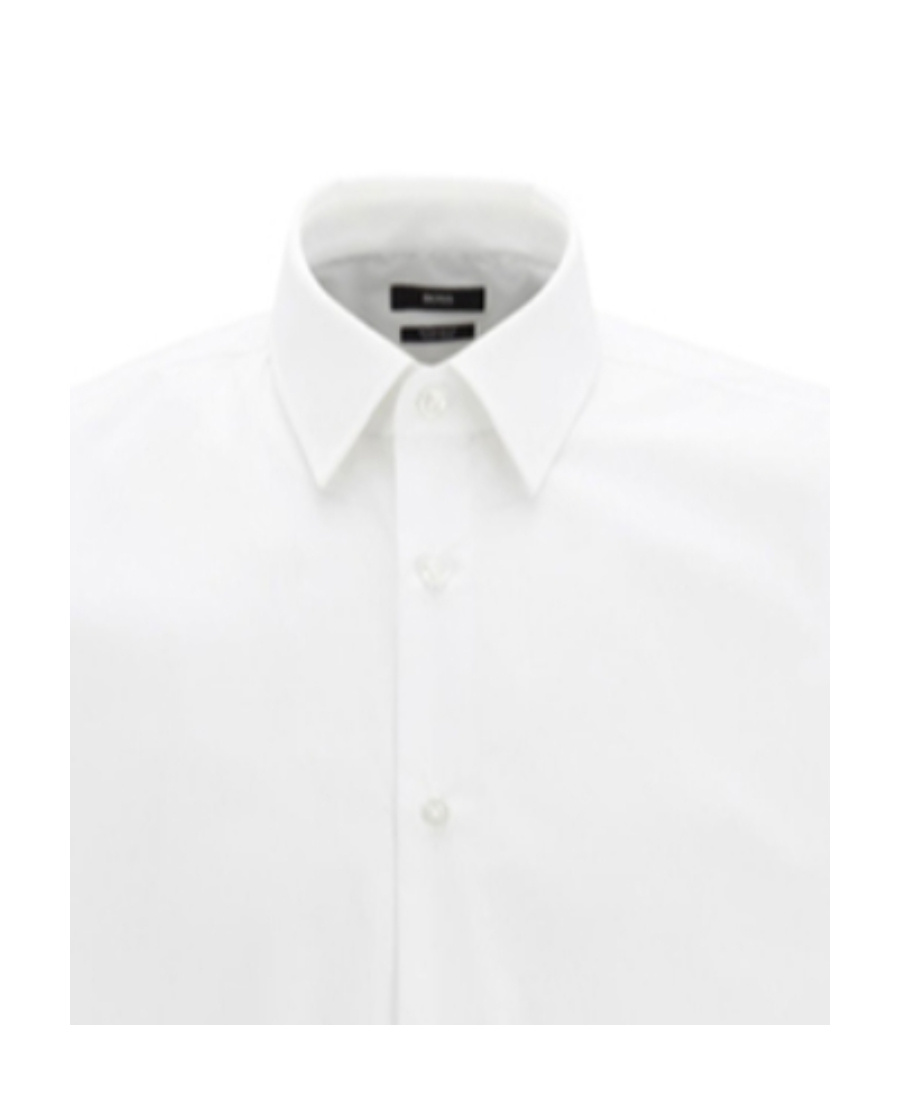 Hugo Boss Slim-fit Shirt In Structured Performance-stretch Jersey In White