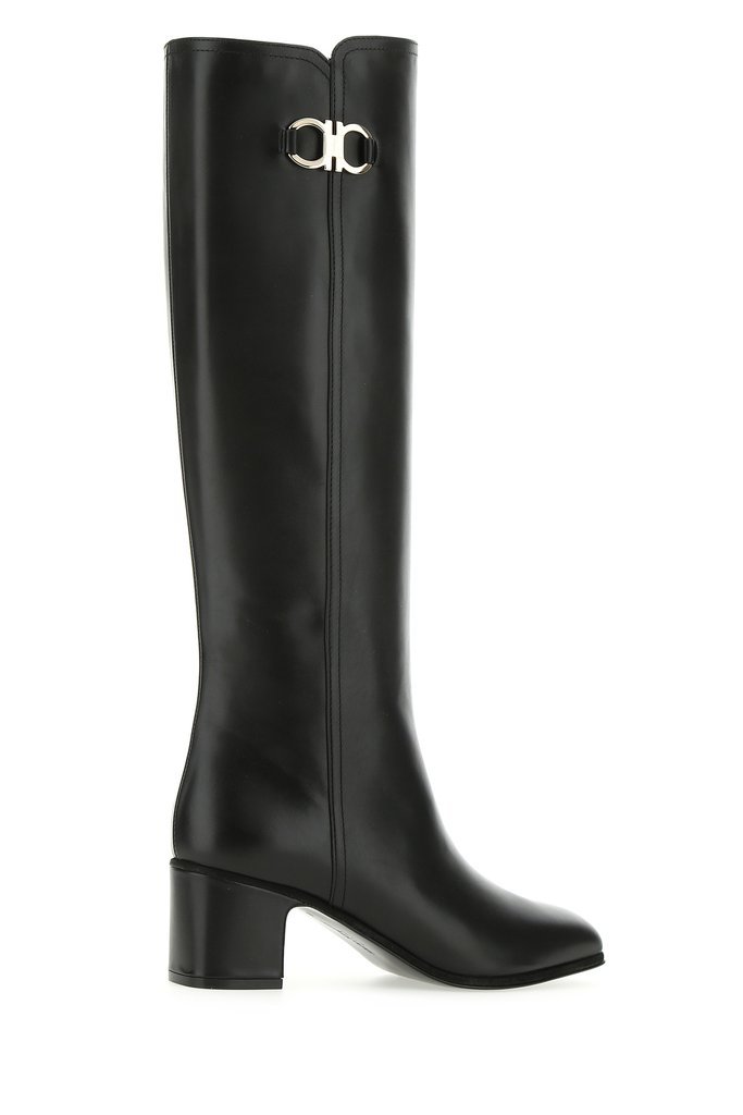 Ferragamo Gancini Knee-high Boots In Black