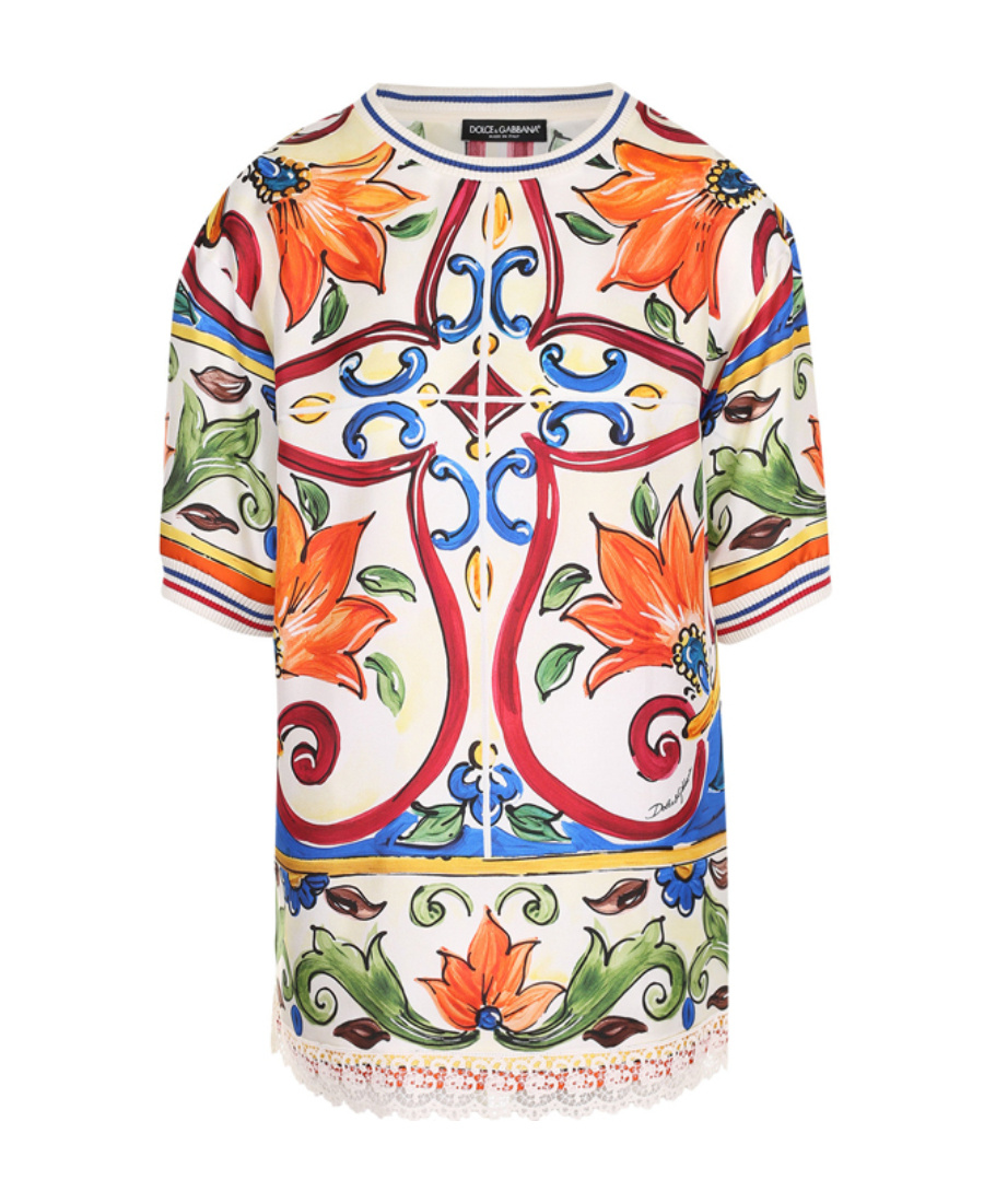 Dolce & Gabbana Print Short Sleeve T-shirt In Multicolor