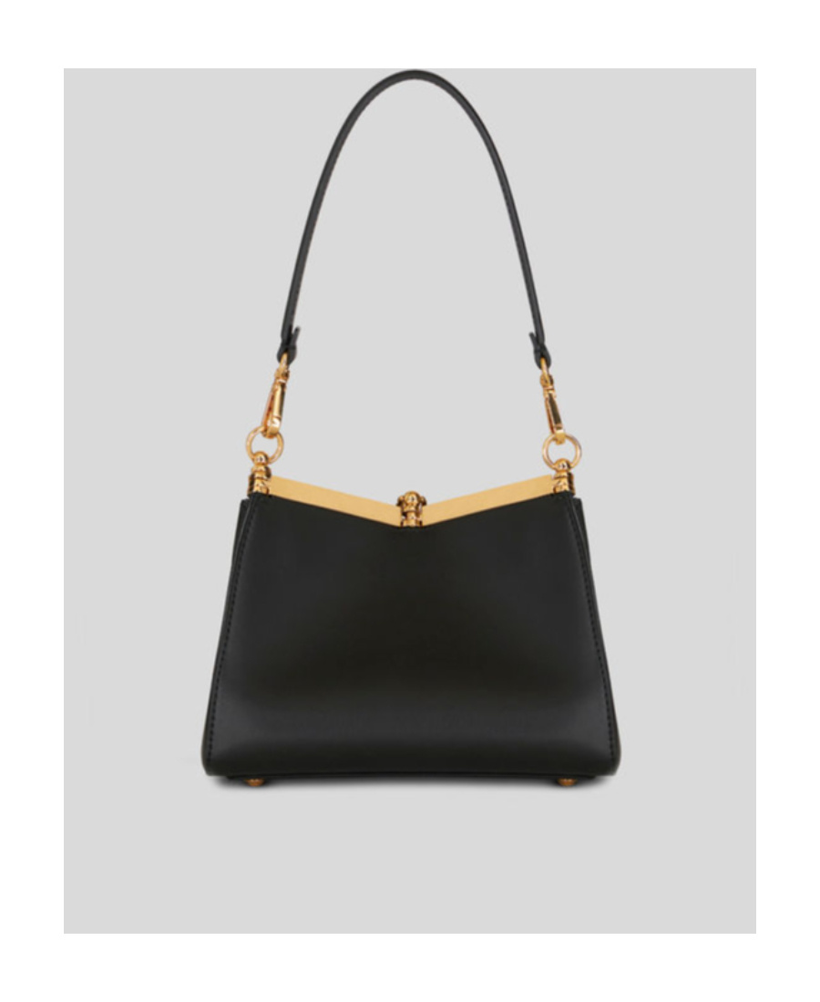 Etro Small Vela Leather Shoulder Bag In Black