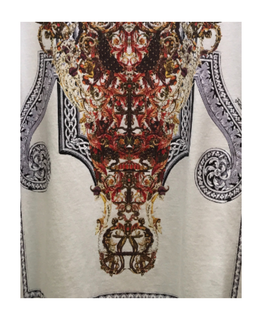 Just Cavalli Printed T-shirt With Round Neck In Gray