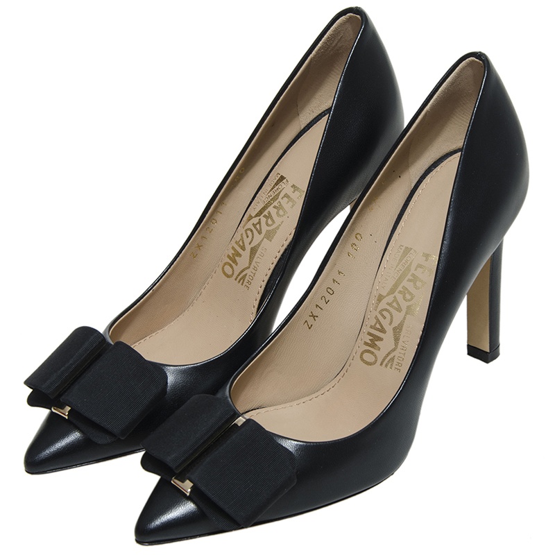 Ferragamo Bow-tie High Heels In Black