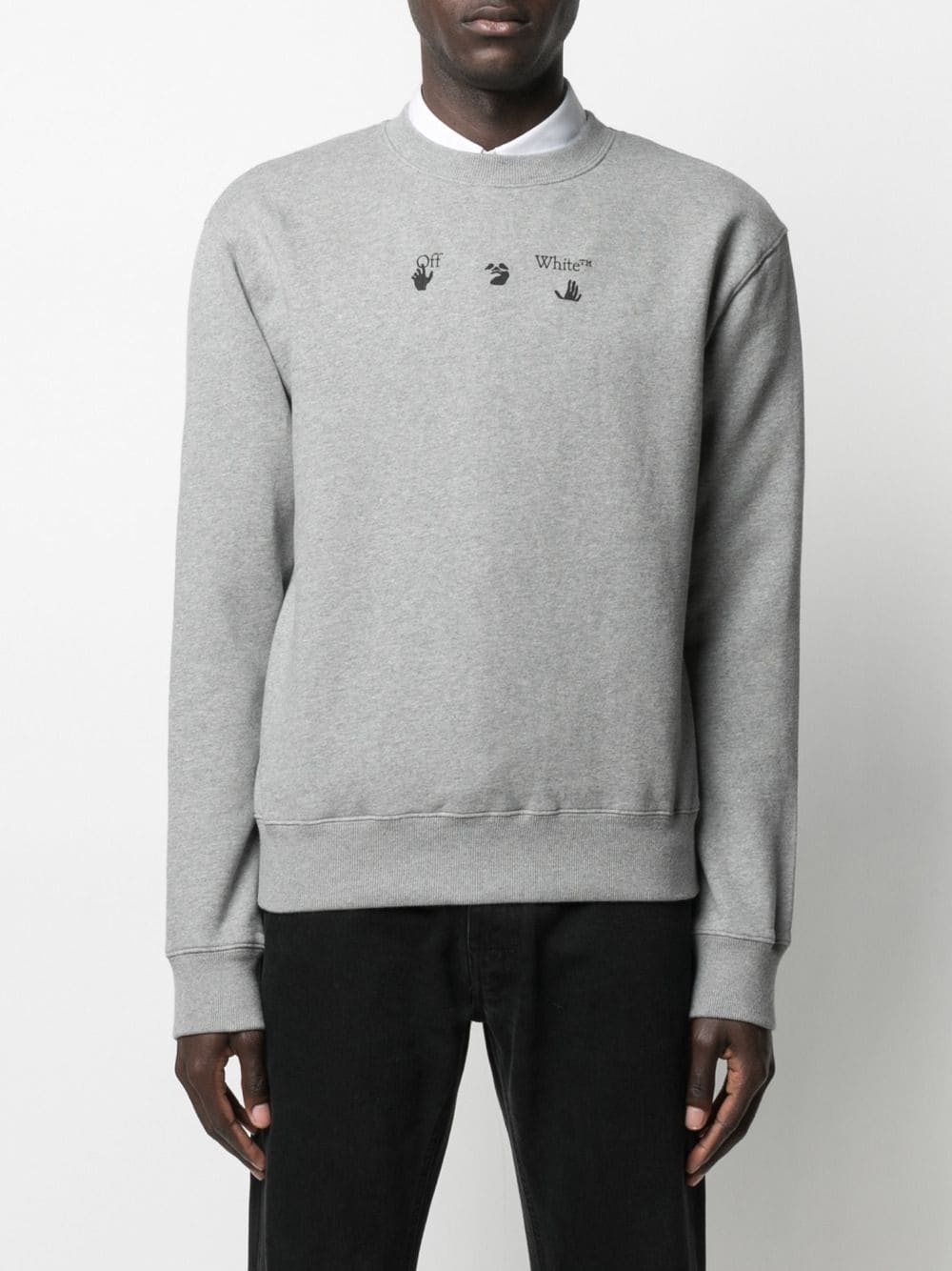 Off-white Arrows Logo Print Sweatshirt In Gray