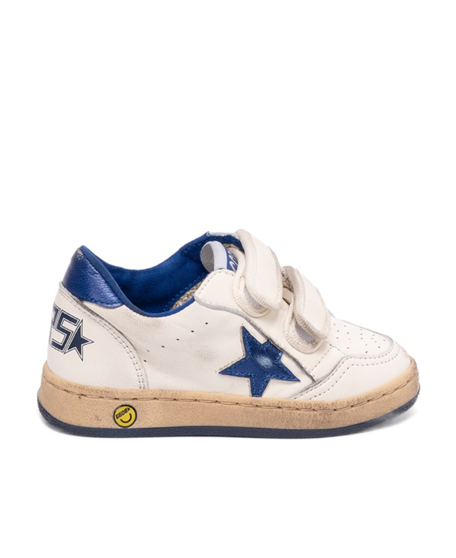 Golden Goose White June Sneakers For Kids With Star And Logo