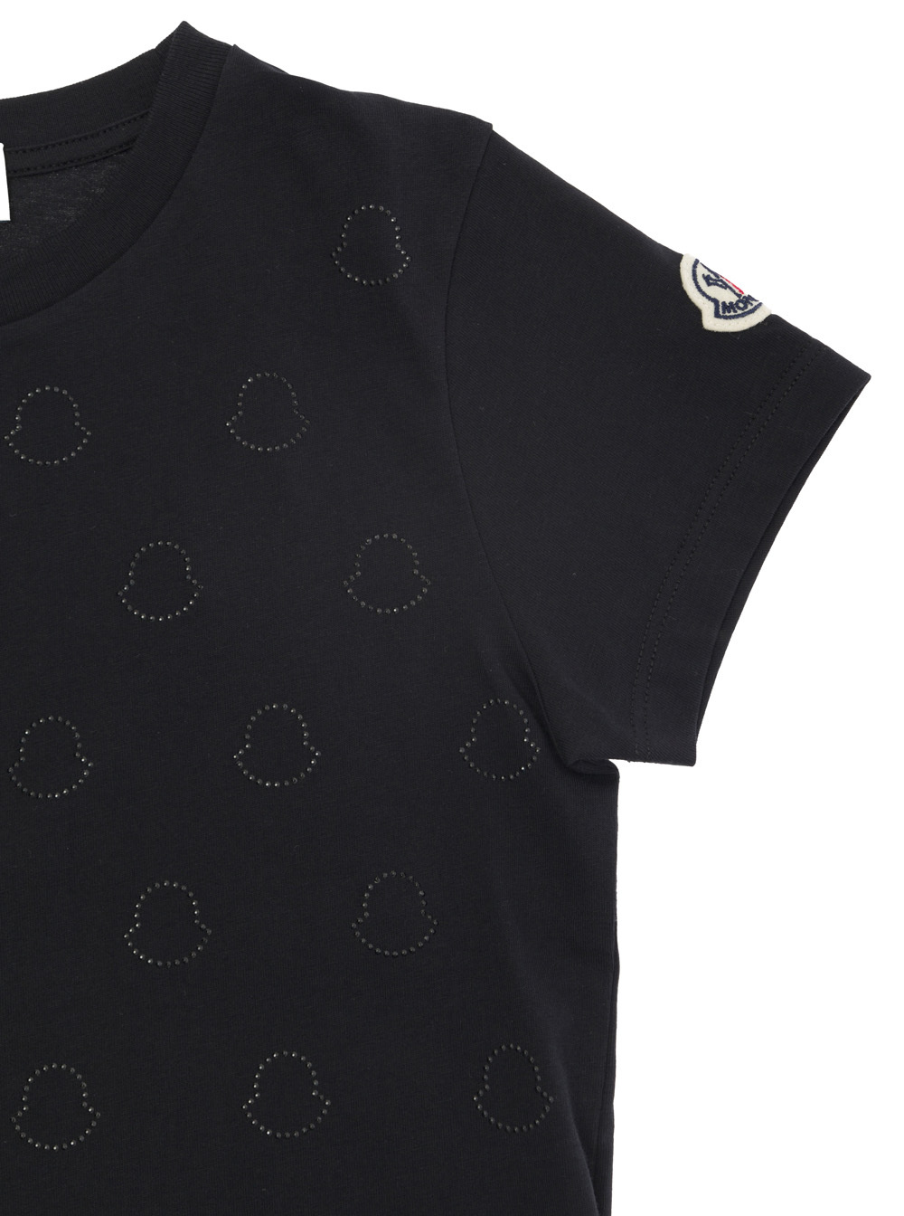 Moncler Tee Multi Logo In Black