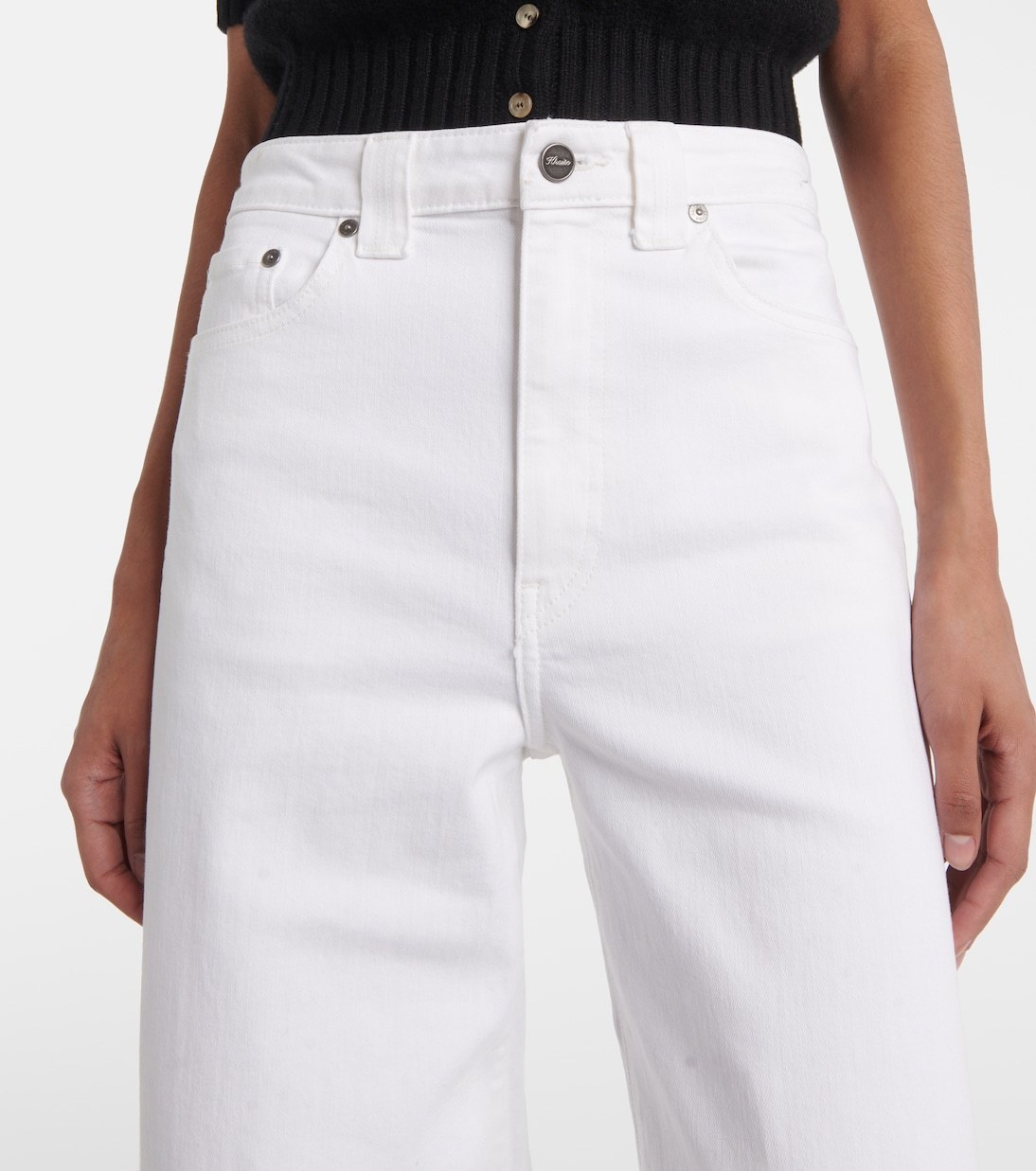 Khaite Dane Denim High Rise Jeans In White