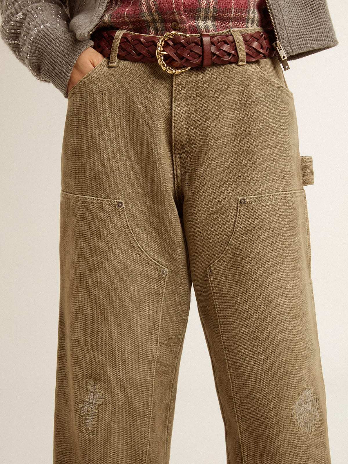 Golden Goose Belt-loop Casual Pants In Brown