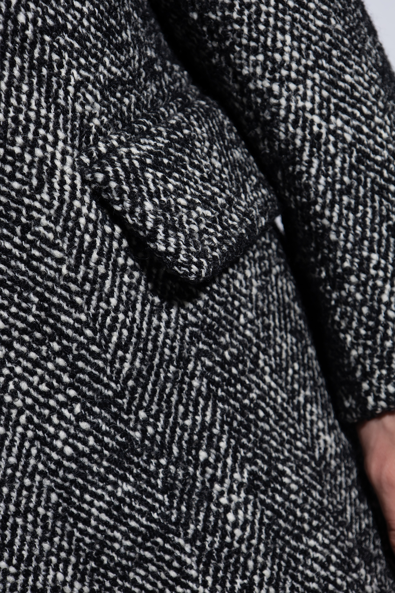 Dries Van Noten White And Grey Mohair And Wool Coat In Gray
