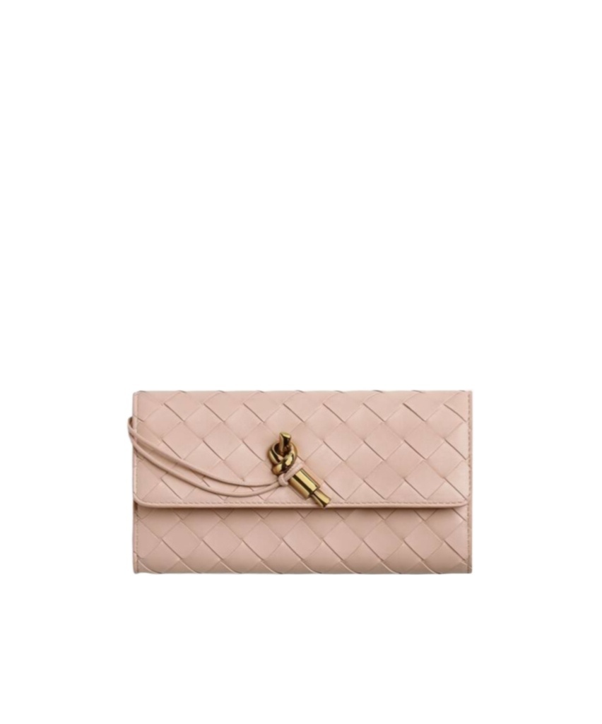 Shop Bottega Veneta Andiamo Large Flap Wallet In Nude