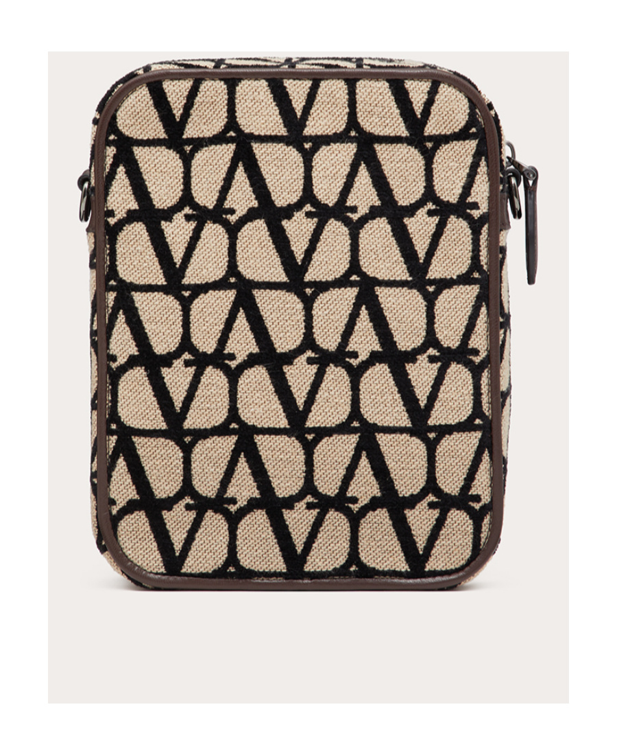 Valentino Toile Iconographe Vlogo Messenger Bag In Black