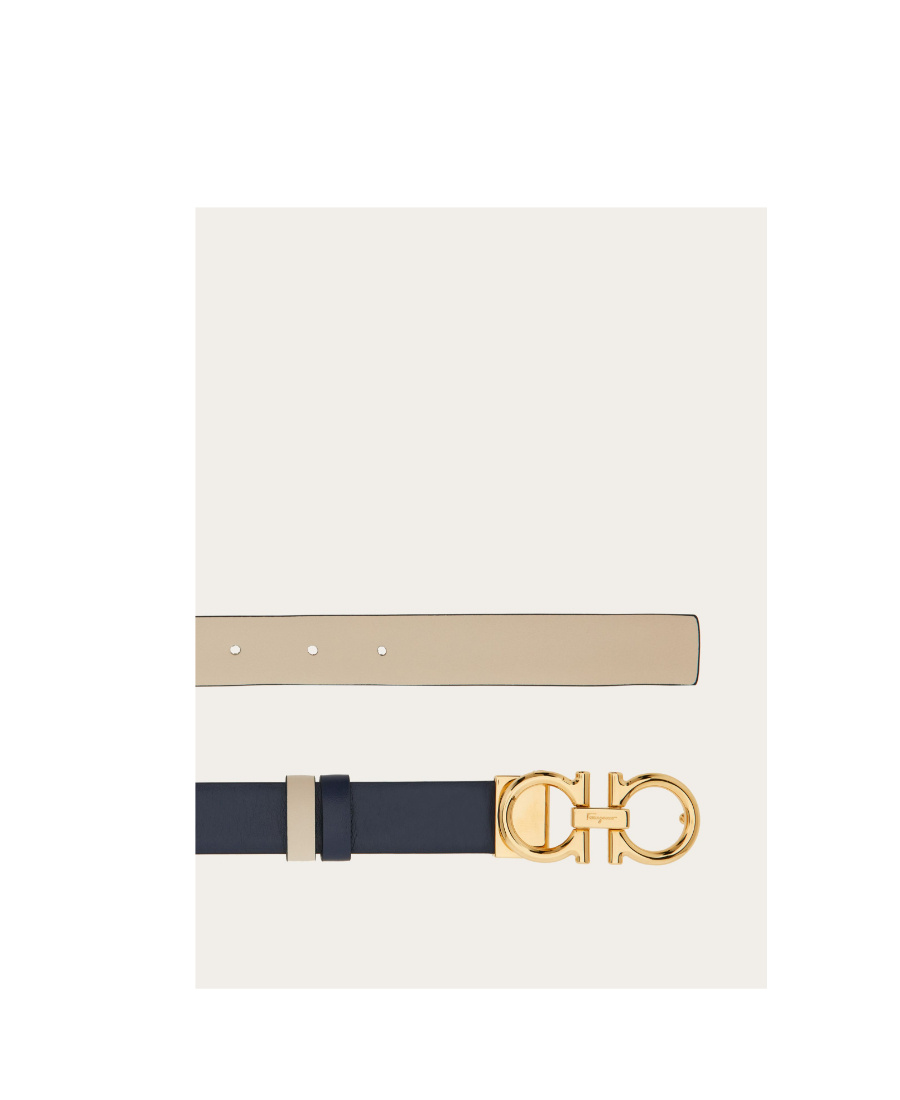 Ferragamo Logo-engraved Leather Belt In Nude