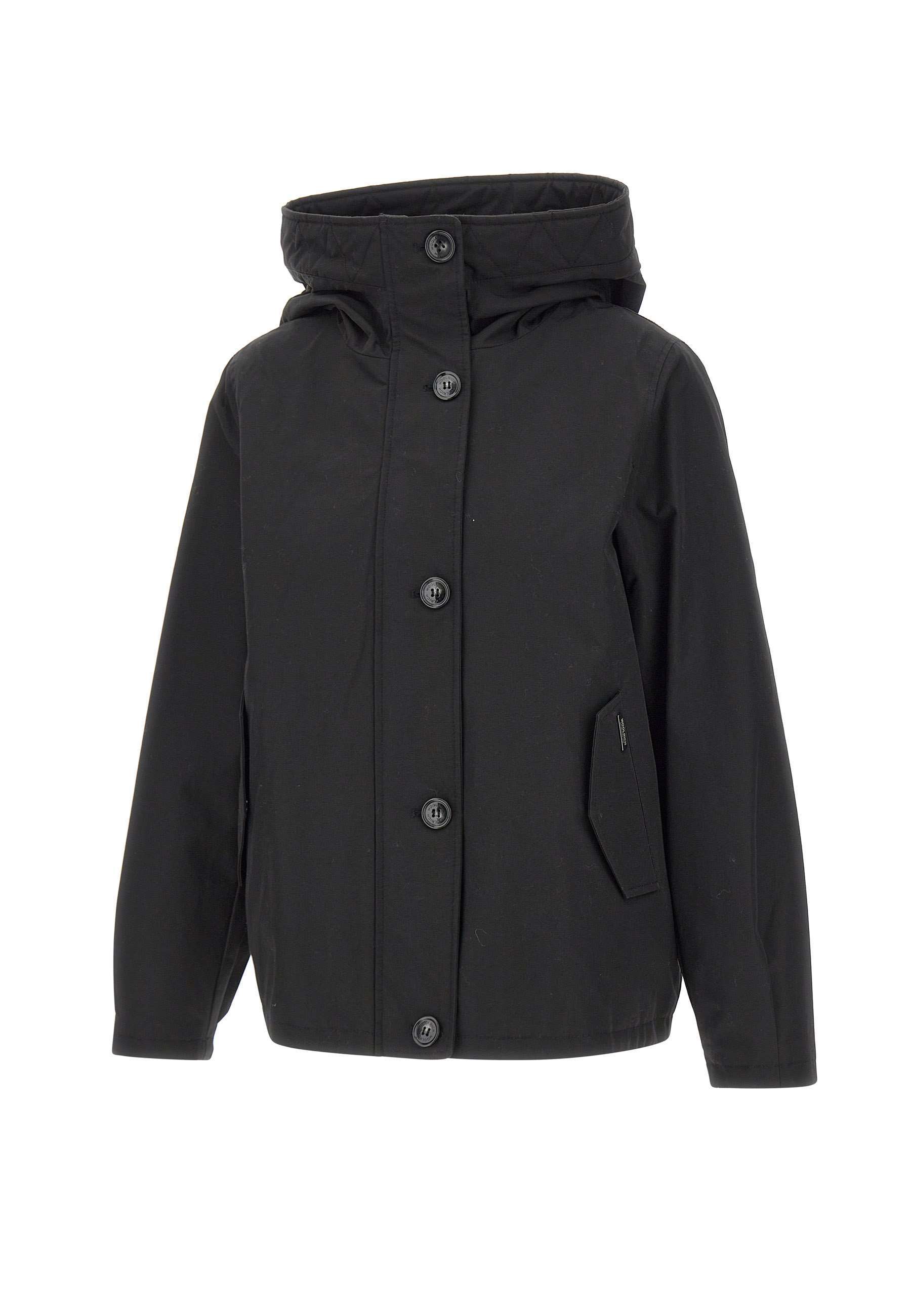 Woolrich Quilted Hooded Jacket In Black