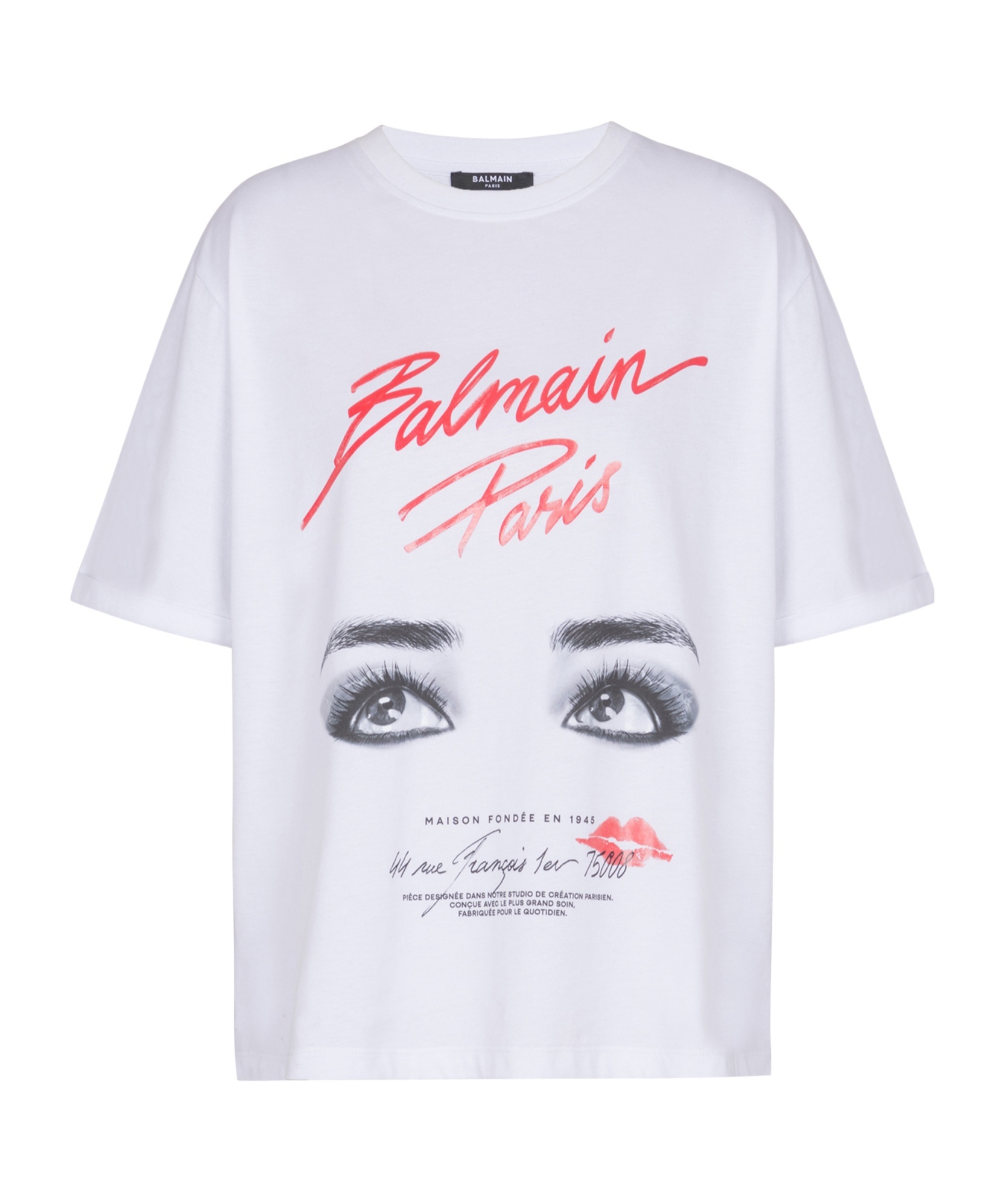 Shop Balmain Short-sleeved  Beauty T-shirt In White