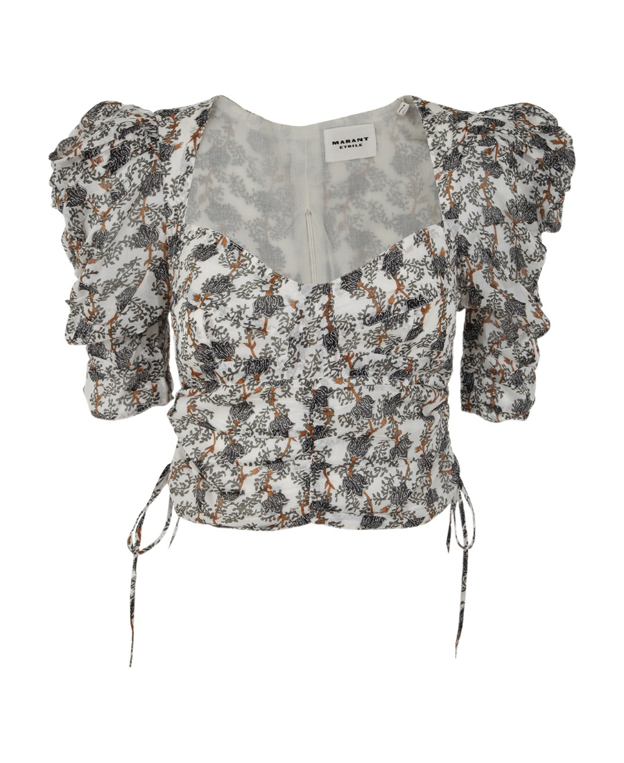 Isabel Marant Étoile Galaor Organic Cotton Blouse In Gray
