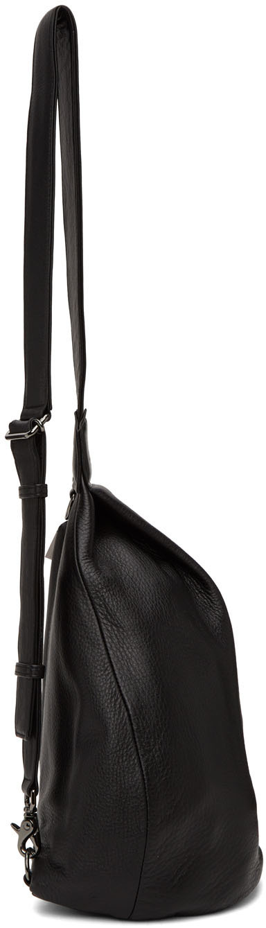 Yohji Yamamoto Logo-embossed Leather Backbag In Black
