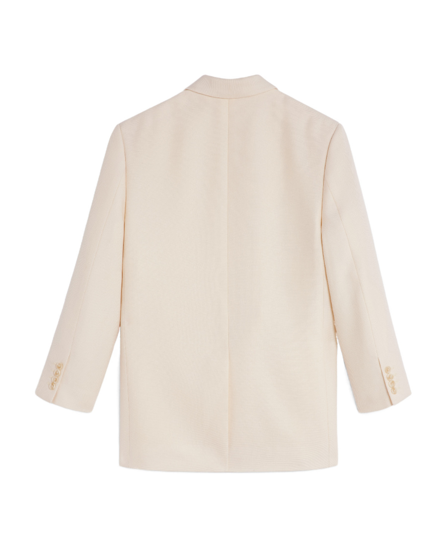 Celine Square Wool And Mohair Suit Jacket In White