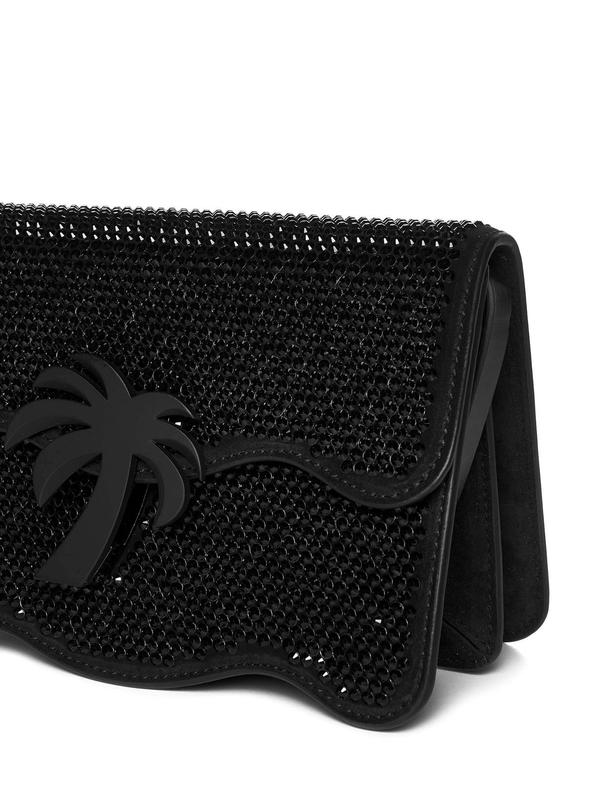 Palm Angels Rhinestone-embellished Shoulder Bag In Black