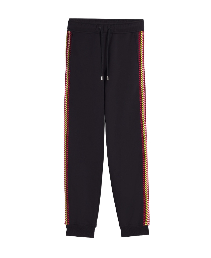 Lanvin Side Curb Cotton Track Pants In Black