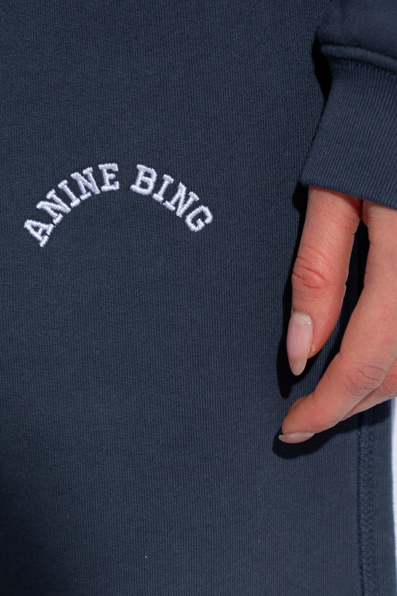 Shop Anine Bing Leone Logo-print Track Pants In Blue