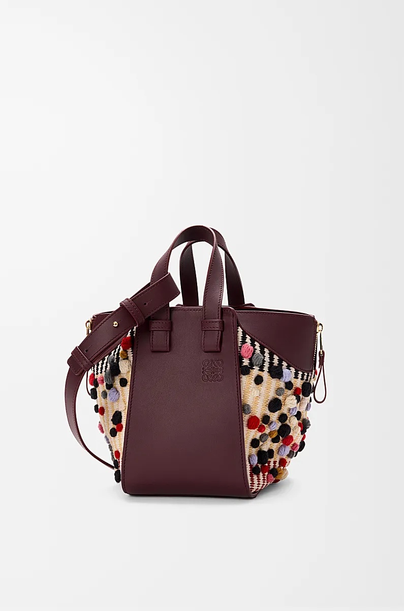 Loewe Embroidered Fabric Hammock Compact Shoulder Bag In Multi