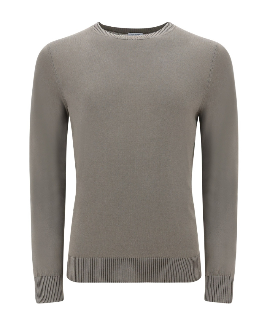 Malo Ribbed-trim Cotton Jumper In Gray