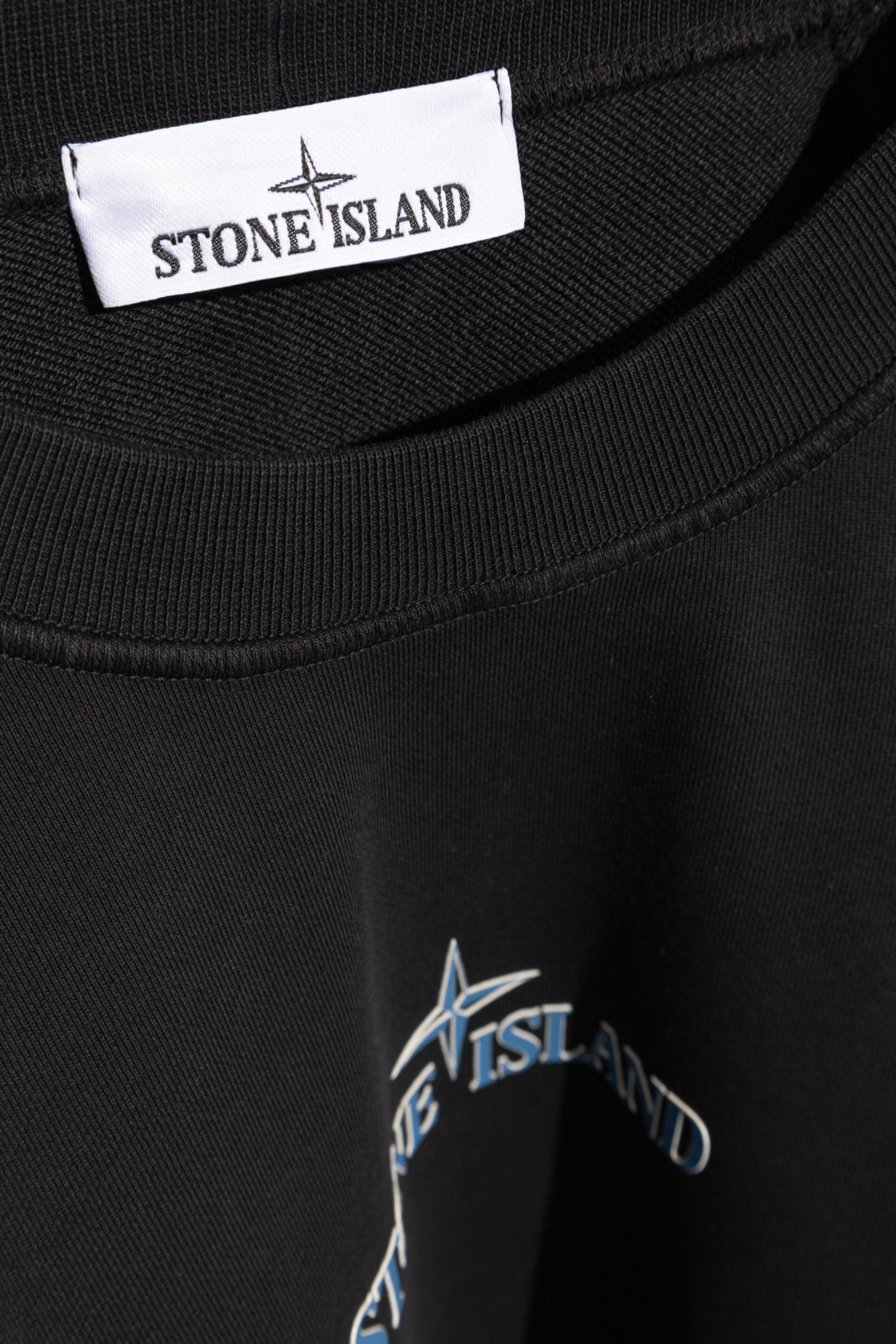 Stone Island Logo-print Cotton Sweatshirt In Black