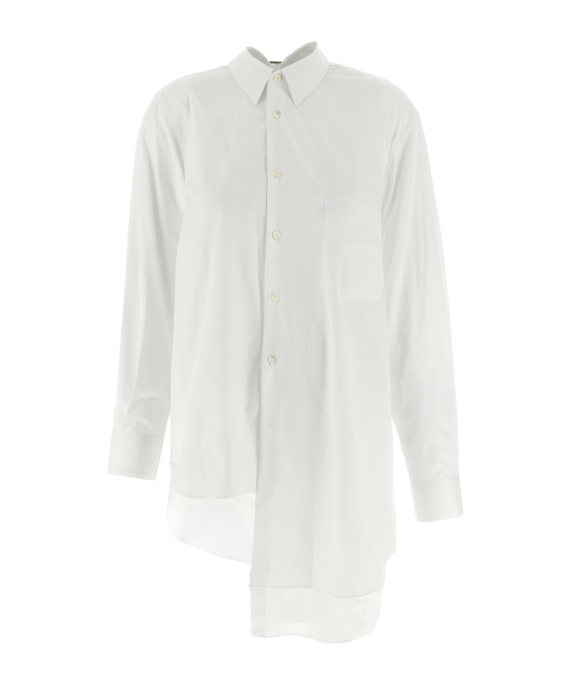 Comme Des Garçons Cotton Broadcloth Button-up Shirt In White