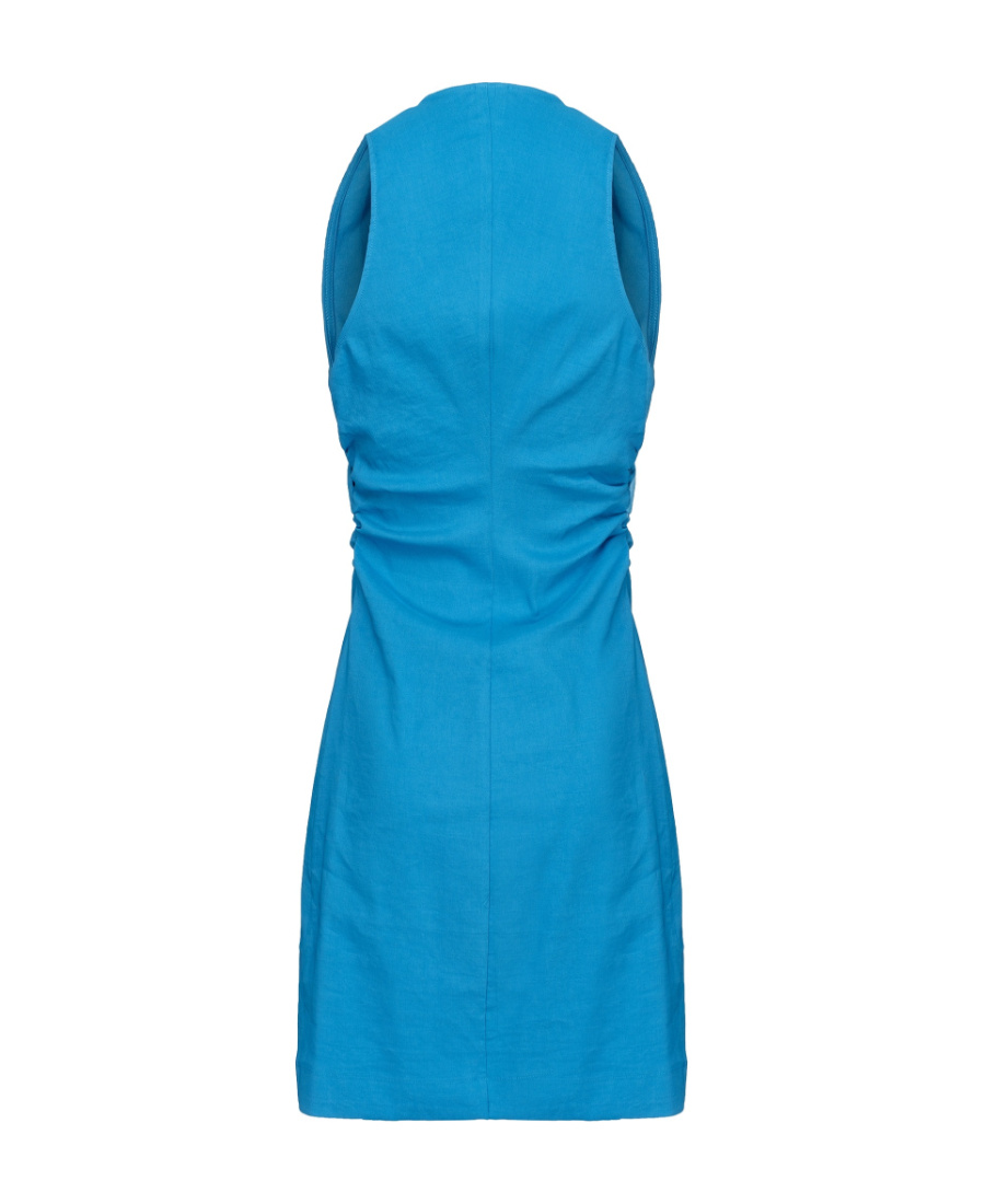 Pinko Button-up Minidress In Blue