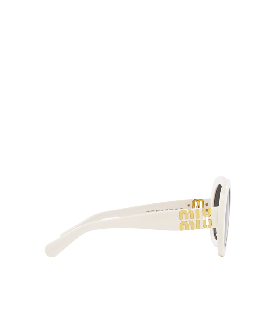 Miu Miu Eyewear Round-frame Sunglasses In White