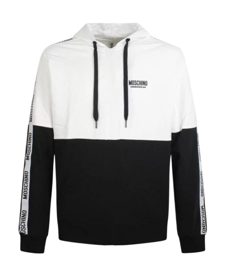 Moschino Long-sleeved Hooded Sweater In Black