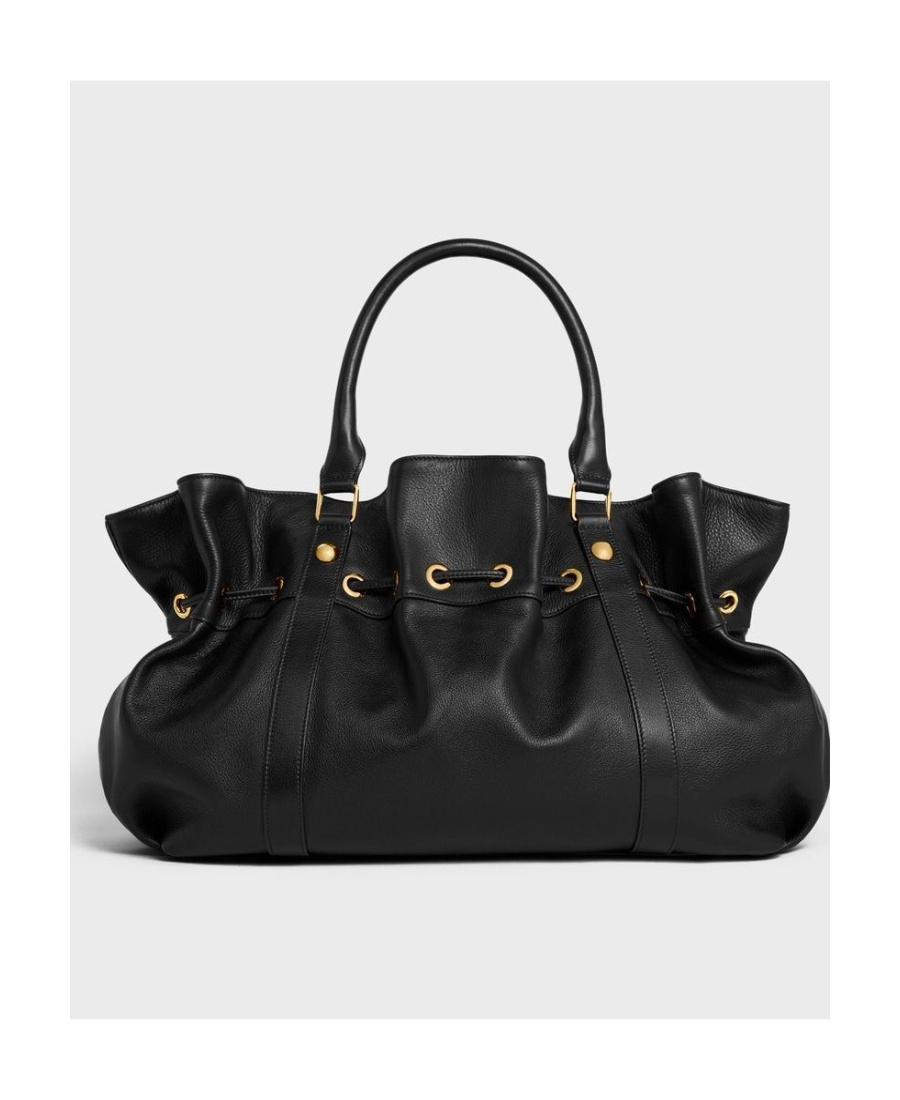 Celine Abbey Logo Handbag In Black
